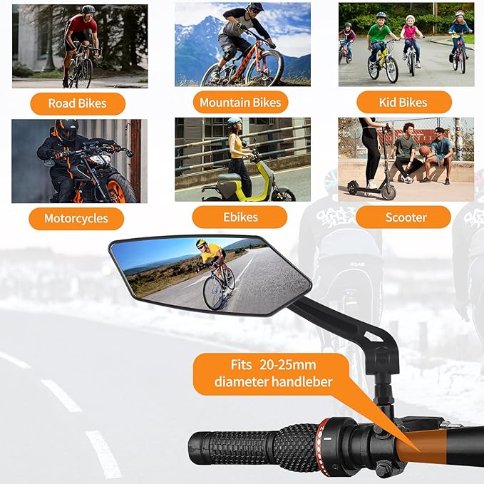 Bike Mirrors Rotatable Rearview Mirror