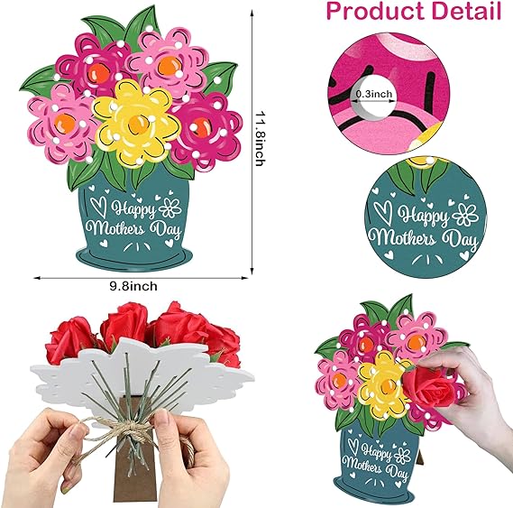 Happy Mothers Day Hand Picked Flower Holder