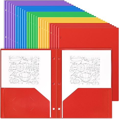 3 Hole 2 Pocket File Folder for 3 Ring Binder