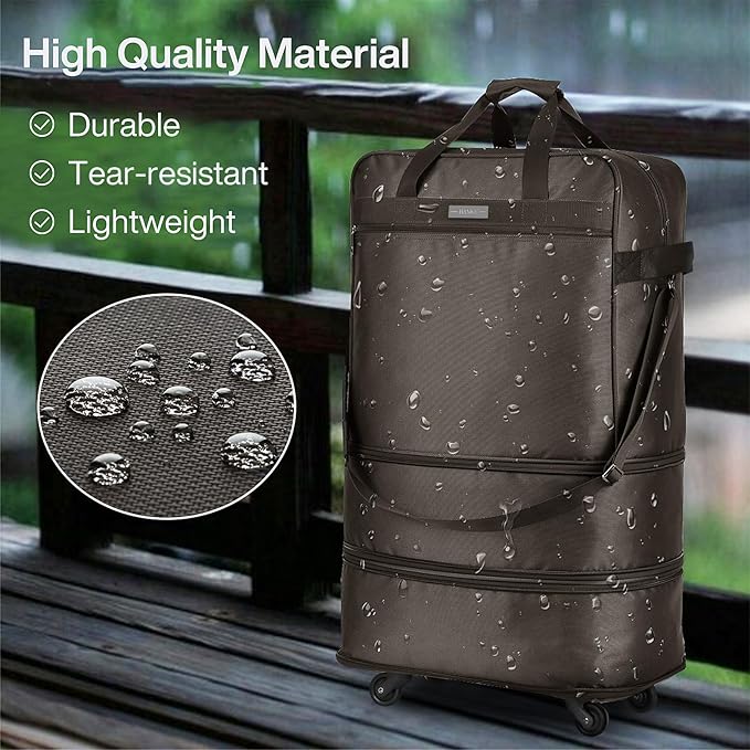 Hanke Suitcases with Wheels Expandable Foldable Luggage Bag Suitcase Collapsible Rolling Travel Bag Duffel Bag for Men Women Lightweight Suitcases without Telescoping Handle