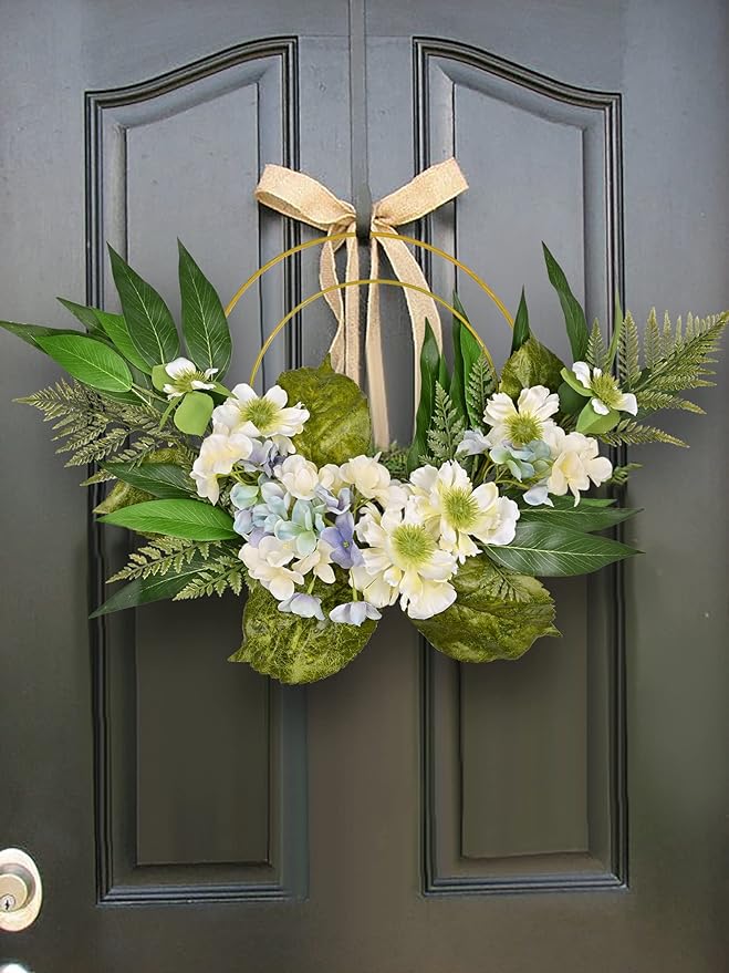 Floral Hoop Wreaths for Front Door