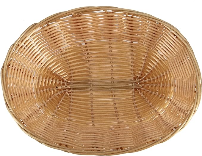 2 Pc Handwoven Oval Plastic Basket