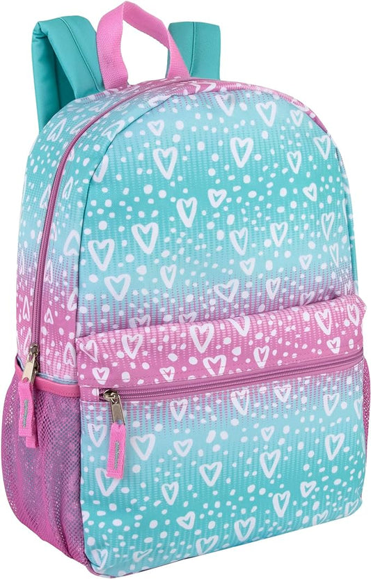 17 Inch Backpack with Side Pockets for Girls for School, Travel, Hiking, Camping