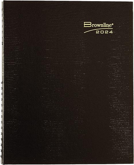 Brownline 2024 CoilPro Monthly Planner, 14 Months, December 2023 to January 2025, Twin-Wire Binding, 8.875" x 7.125", Black