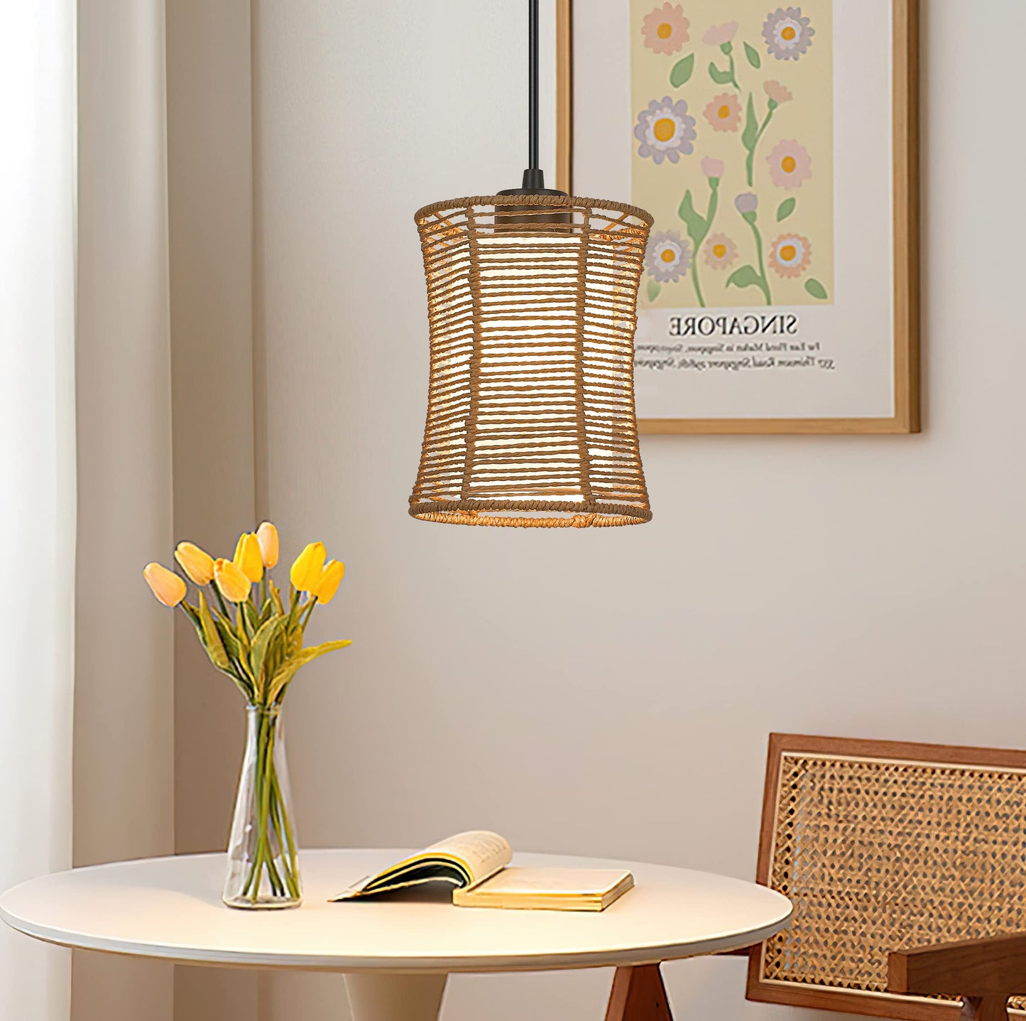 6 Inch Woven Pendant Light