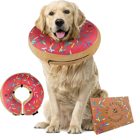 L, Inflatable Dog Colllar | Great Alternative to a Dog Cone or a Dog Cone Collar | Our Super Comfy Dog Donuts Make Excellent Recovery Collars for Dogs | Suitable for Large Dogs (Pink)