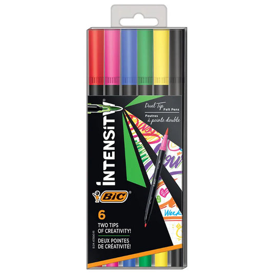 Rotulador fino de punta doble BIC Intensity 2 en 1 - 6 unidades