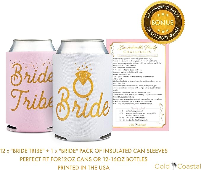 13 Bridal Shower Can Coolers with Party Game