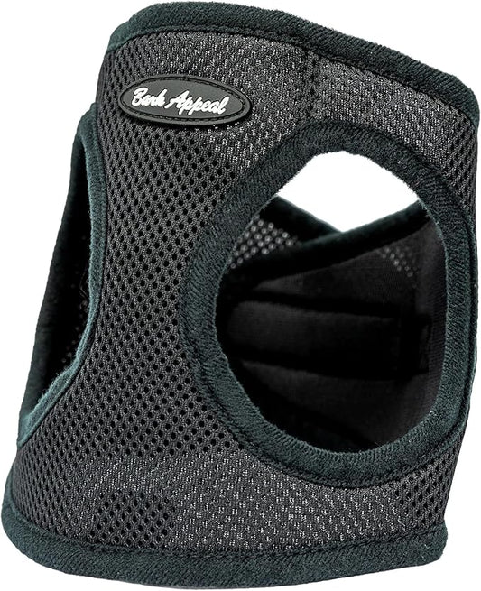 M Bark Appeal Black Step-in Dog Harness for Small-Medium Pets – Updated Sizing, Re-Measuring is Essential – Soft Vest Harness – Anti-Choke with Adjustable Strap & Heavy Duty Clip