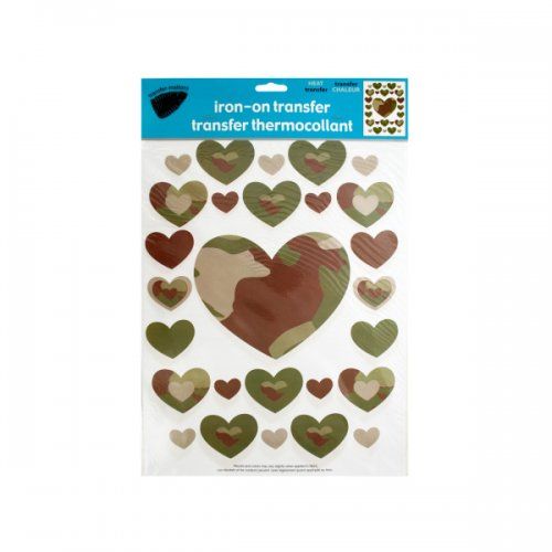 Iron-on Camouflage Hearts Trans