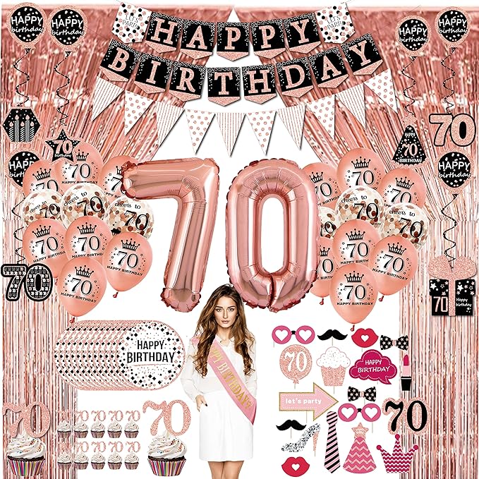 Decoraciones de 70 cumpleaños para mujeres