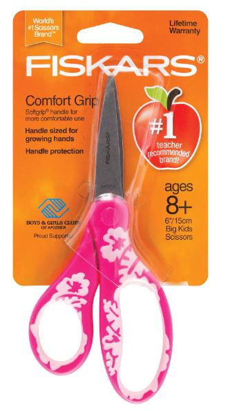 Copia de las tijeras para niños grandes SoftGrip de 6" de Fiskars 