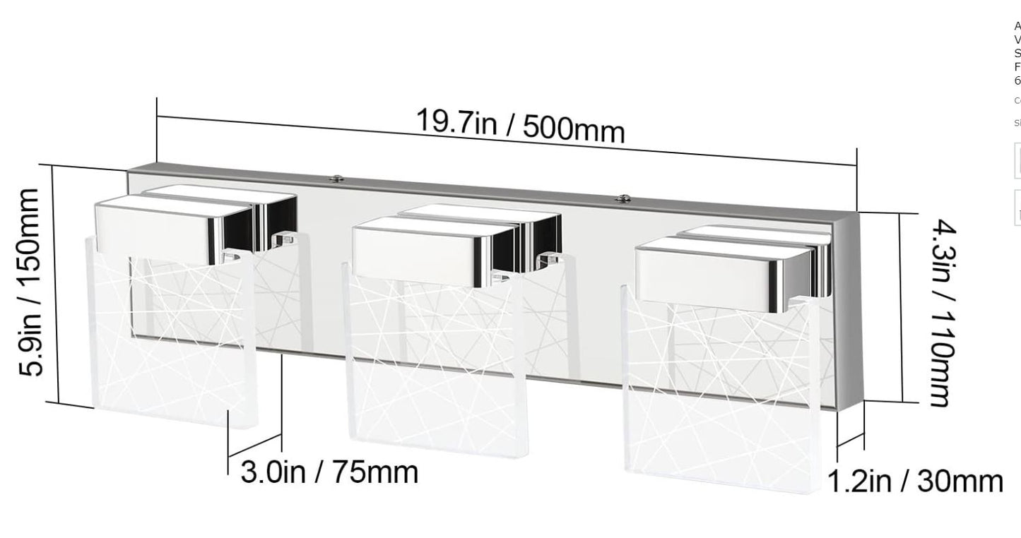 Tocador de baño moderno Aipsun L-6000K: 3 cabezales