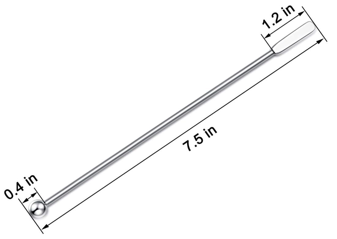 Palillos agitadores de café de acero inoxidable de primera calidad - Lotsun 7.5 pulgadas Palillos agitadores de bebidas de café, cócteles, reutilizables para bar, hogar, oficina 