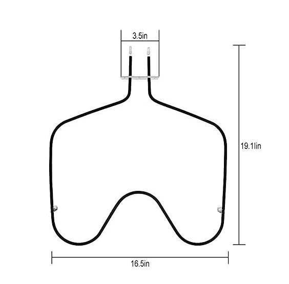 Elemento calefactor para horno WP308180 W10308477 Reemplazo del elemento para hornear de AMI PARTS Compatible con horno Whirlpool (2600 vatios, 240 voltios) 