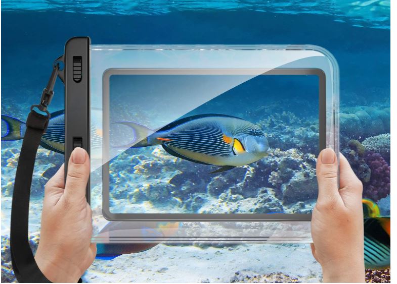 Waterproof case HeySplash Waterproof cover Tablet 12 inches or less Compatible Touch panel operation iPad Air4 2020 10.9 / iPad Pro11 2021/2020/2018 / Surface Go2 10.5 / Fire HD 10/10 Plus with vinyl IPX8 hand holder