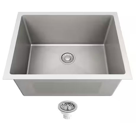 HD: 24 in. x 18 in. x 12 in. Stainless Steel Undermount Laundry/Utility Sink