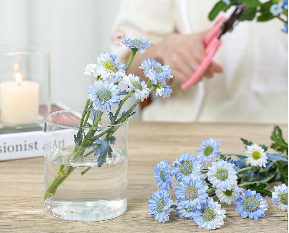 Glass Cylinder Vase for Centerpieces 4 Inch Clear Glass Flower Vases Bulk, Glass Hurricane Candle Holder Small Floral Vases for Table, Floating Candle Vases for Wedding Home Décor