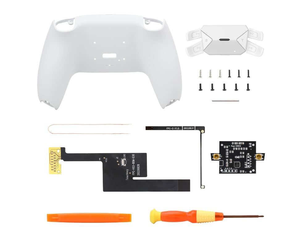 TOMSIN Programmable Remap White Back Paddles Kit for PS5 Controller BDM 030&BDM 040, 4 Upgrade Back Button Attachment for PS5 Controller(Model 030&040)