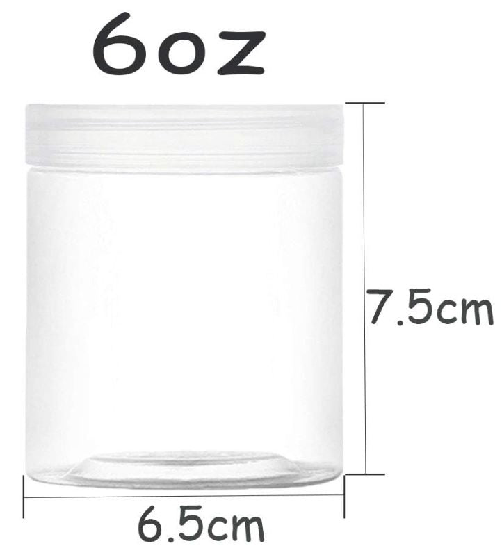 15 Pack 6oz Clear Plastic Jars Wide-mouth Storage Containers