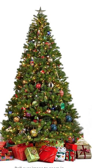 Árbol de Navidad artificial apagado de 7,5 pies sin soporte 