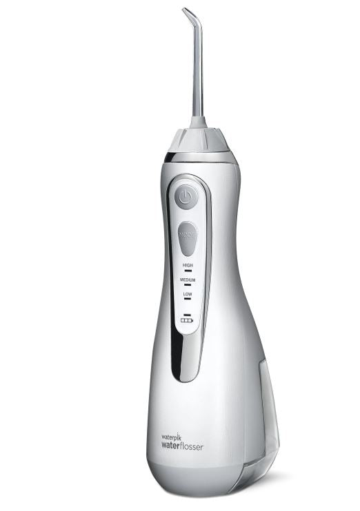 Waterpik Cordless Advanced Water Flosser For Teeth, Gums, Braces, Dental Care With Travel Bag and 4 Tips, ADA Accepted, Rechargeable, Portable, and Waterproof, White WP-580