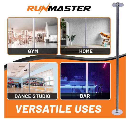 Premium Pole Spinning Static Dance Pole Kit | Portable & Removable 45mm Exercise Pole for Club, Party, Home Easy Assembly Safe & Sturdy Steel Construction | Silicone Rubber Protection