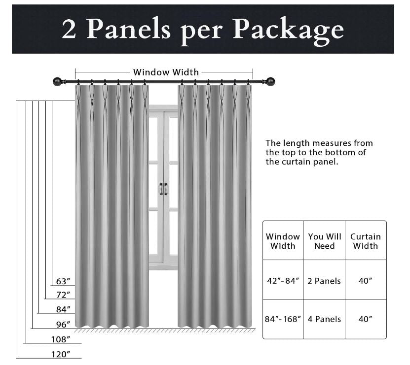 INOVADAY Cortinas Opacas Plisadas de 40xL84, Juego de 2 Paneles de 84 Pulgadas de Largo, Cortinas Opacas 100% para Dormitorio/Sala de Estar, Cortinas Opacas de Lino con Aislamiento Térmico, Cortinas Plisadas - Beige Blanco 