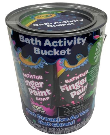 Crayola Bath Activity Bucket, 30 Piece Neon Set