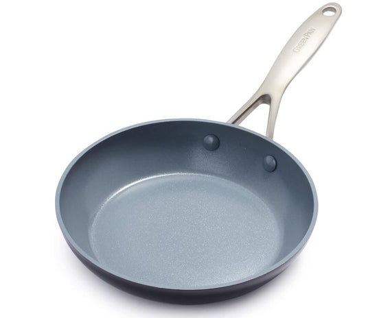 GreenPan Valencia Pro 8" Skillet, PFOA and PFAS-Free, Healthy Ceramic Nonstick: Hard Anodized Pan for Non-Toxic Cooking Induction & Dishwasher Safe Oven-Safe to 600°F Easy Clean, Gray