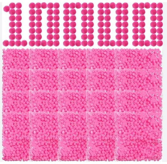 Poen 10000 Pieces 1cm Colored Pom Poms for Crafts Fuzzy Craft Pompoms Balls for DIY Creative Crafts Decorations (Light Pink)