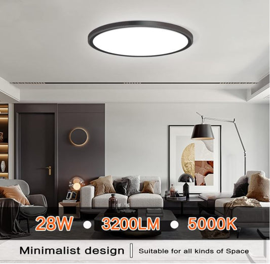 3200lm LED Flush Mount Ceiling Light, Super Slim 12 inch LED Ceiling Light, 5000K LED Ceiling Light for Bedroom, Living Room, Dining Room