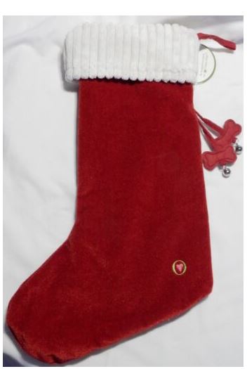 NWT HuggleHounds Dog 17" Christmas Stocking W/ Bone Tassels