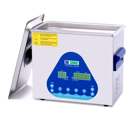 DK SONIC Ultrasonic Cleaner with Digital Timer and Basket for Denture, Coins, Small Metal Parts, Record, Circuit Board, Daily Necessaries, Lab Tools,etc (3L, 110V)