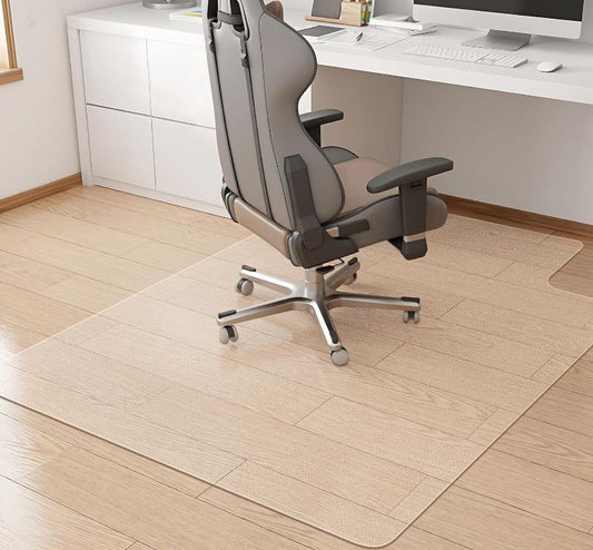 KMAT Office Chair Mat,Easy Glide Hard Wood Tile Floor Mats,Chair Mat for Hardwood Floor,Clear Desk Chair Mat for Home Office Rolling Chair,Heavy Duty Floor Protector -Anti-Slip-45 x53 with Lip