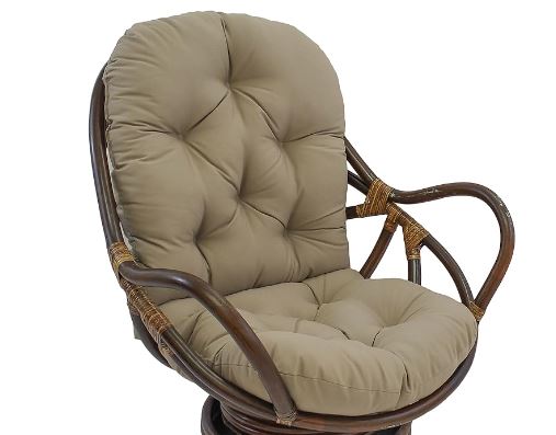 Blazing Needles Polyester Solid Twill Swivel Rocker Chair Cushion, 48" x 24", Toffee