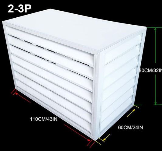 Air conditioner fence for outside units, Aluminum air conditioner and heat pump covers, Fence to hide air conditioner, outer materia, Suitable for indoor and outdoor ( Color : White flat roof