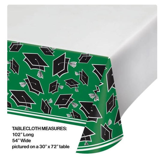 Hoffmaster Group 5 x 102 in. School Spirit Emerald Green Tablecover