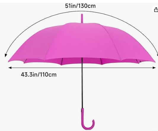 UV Stick Umbrella Auto Open UPF 50+ with J Hook Handle 51IN