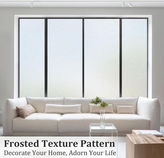Coavas Window Privacy Film Frosted Glass Window Film Stained Glass Window Film Bathroom Window Frosting Film Day and Night Privacy Heat Blocking Non-Adhesive Window Covering for Home Office 23.6x78.7