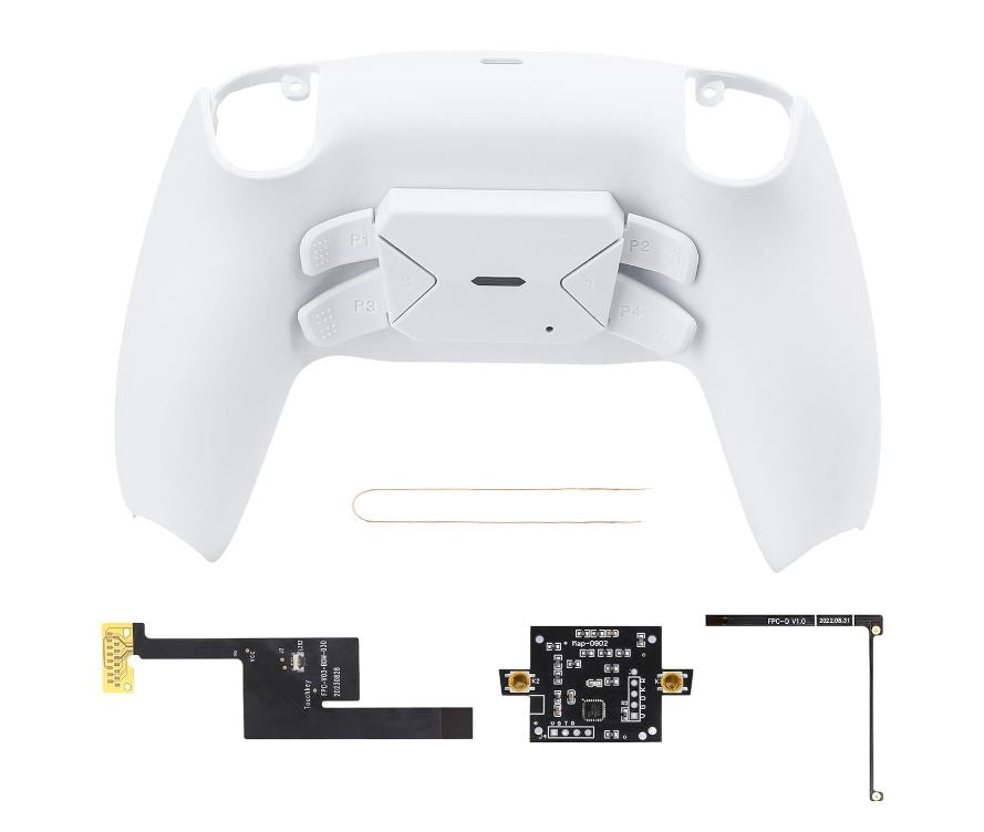 TOMSIN Programmable Remap White Back Paddles Kit for PS5 Controller BDM 030&BDM 040, 4 Upgrade Back Button Attachment for PS5 Controller(Model 030&040)