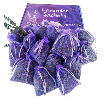 Lavender Sachet Bags for Drawers and Closets Filled with Premium Dried Lavender Smell Good Products Long Lasting Bridal Shower Favors Home Fragrance Sachet Packets for Clothes Storage