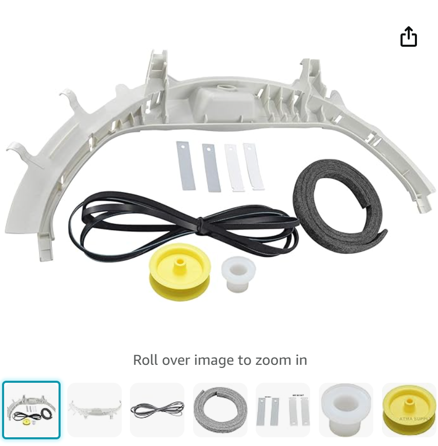 WE49X20697 Kit de rodamientos para secadora compatible con GE Contiene rodamiento superior WE3M26 WE9M30 Fieltro de tambor WE12M29 Correa WE1M1067 Guías de rodamiento WE1M504 Guías deslizantes WE12X83 Polea tensora WE3X75 Rodamiento de soporte de tambor 