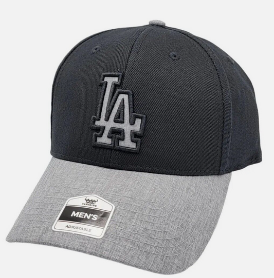 Los Angeles Dodgers Favorito de los fanáticos '47 Gorra OSFM negra y gris con cierre trasero NUEVO NWT