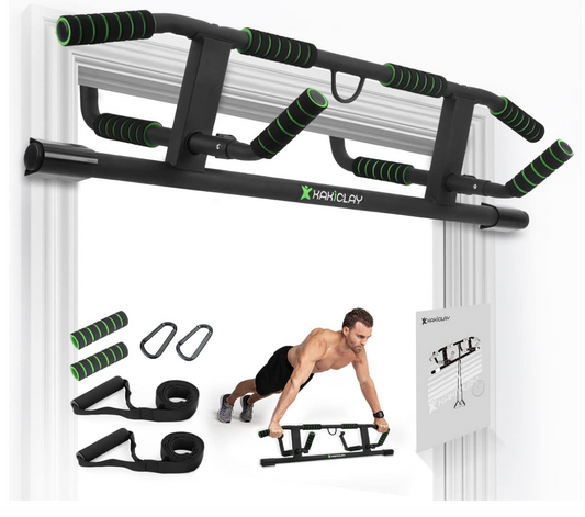 KAKICLAY 2024 Upgrade Multi-Grip Pull Up Bar with Smart Larger Hooks Technology - USA Original Patent