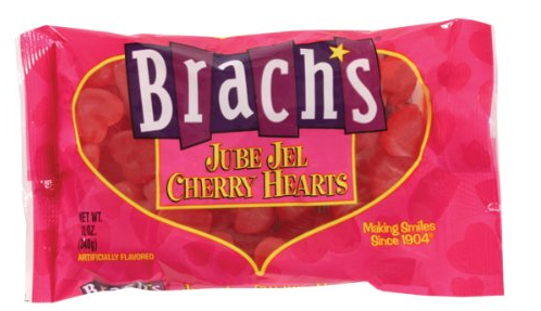 Cherry Hearts Jube Jel Candy con sabor artificial, cereza