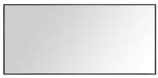 Sonoma Espejo de tocador de baño de pared con marco de acero inoxidable rectangular de 59 pulgadas de ancho x 27,5 pulgadas de alto en negro mate