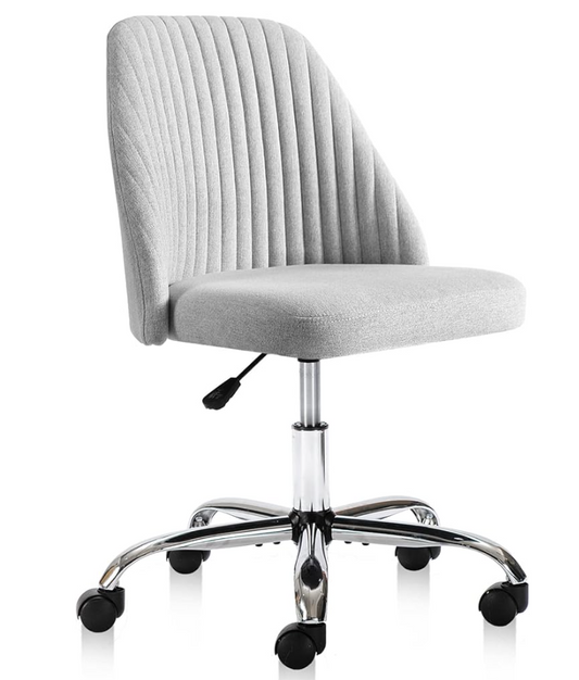 Light Gray Armless Office Chair Cute Desk-vanity/desk