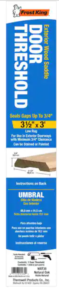 Frost King 3-1/2 in. x 36 in. Clear Saddle Threshold