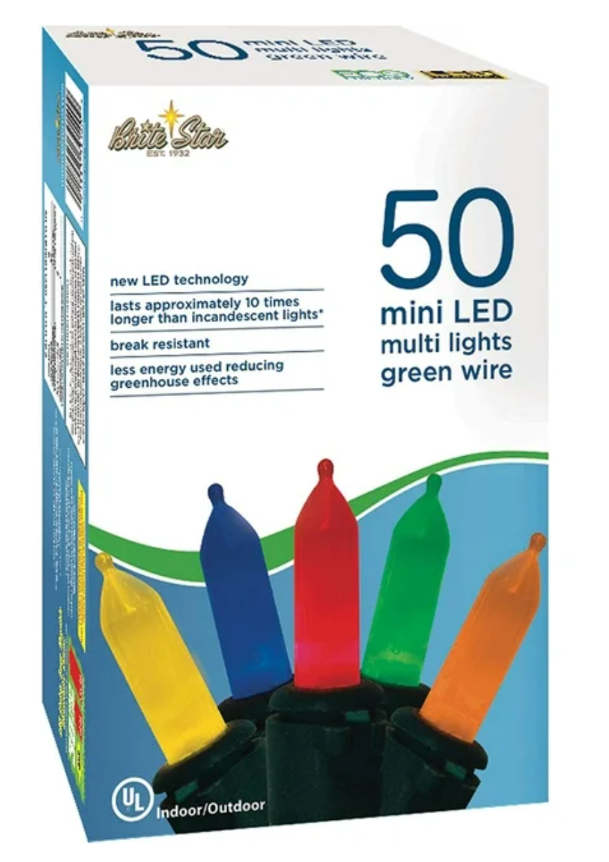 Mini luces LED tradicionales con brillo cálido de 50 litros, multicolor